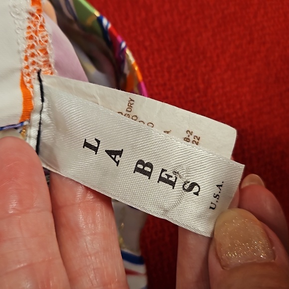 La Bes Multicolor abstract print gold metallic accents leggings sz.XS EUC - Picture 5 of 8